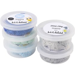 Stone Clay Mix, bl&aring;/gr&oslash;n harmoni, 1 pk.