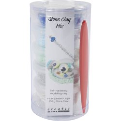 Stone Clay Mix, bl&aring;/gr&oslash;n harmoni, 1 pk.