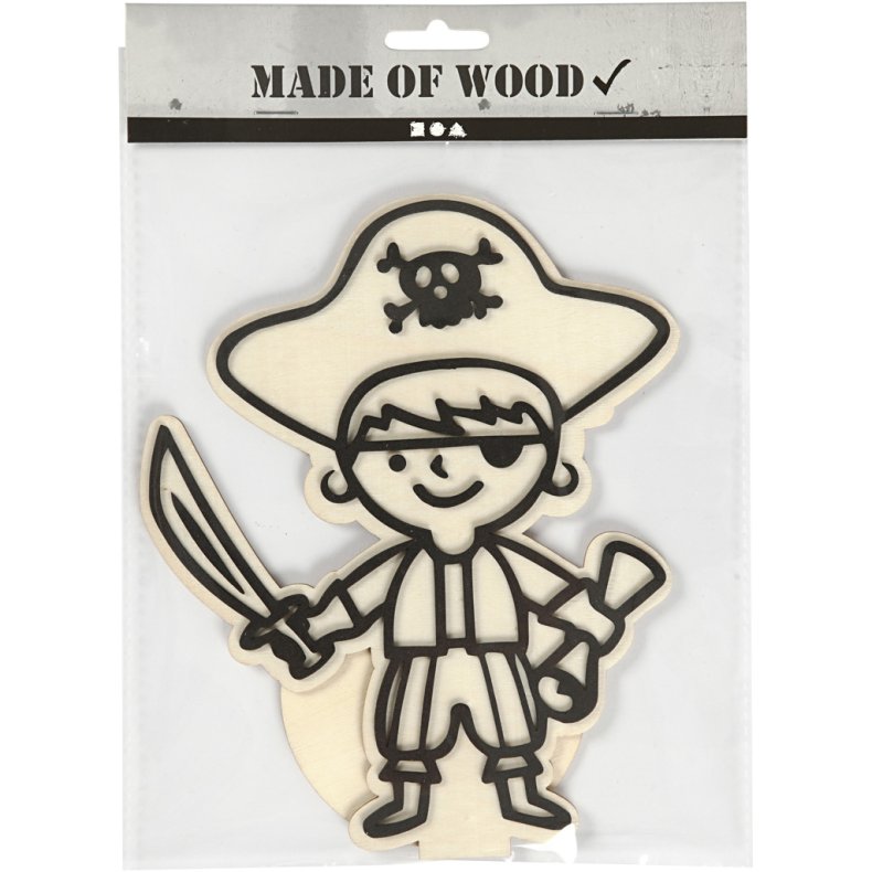 Dekorationsfigur, pirat, H: 19 cm, 1 stk.