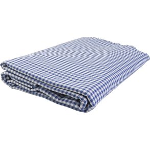 Bomuldsstof, tern 4x4 mm, B: 145 cm, hvid, bl&aring;, 5 m/ 1 pk.