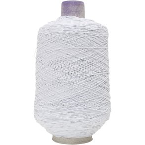 Tynd, rund elastiktråd, hvid, 1500 m/ 1 rl.