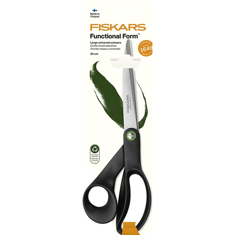 Fiskars Multi Universalsaks, L: 24 cm, h&oslash;jre, sort, 1 stk.