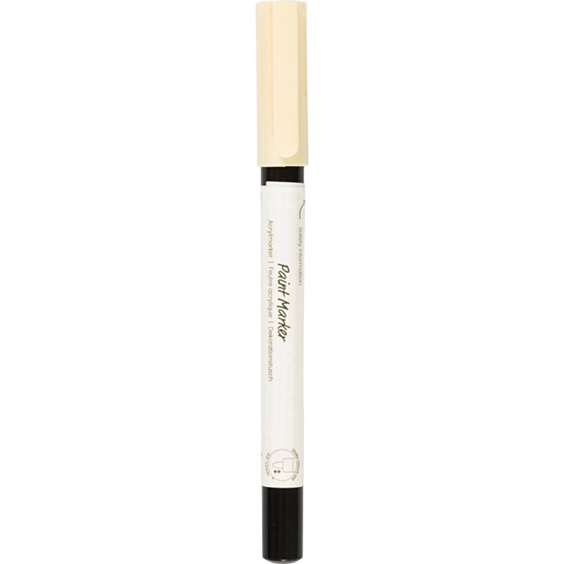 Dekorationstusch, streg 0,9-1,3 mm, creme, 1 stk.