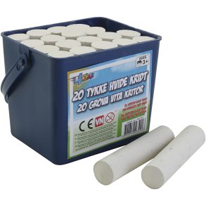 Gadekridt, str. 2,5x12 cm, hvid, 20 stk./ 1 pk.