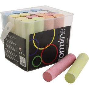 Gadekridt, str. 2,5x12 cm, ass. farver, 20 stk./ 1 pk.