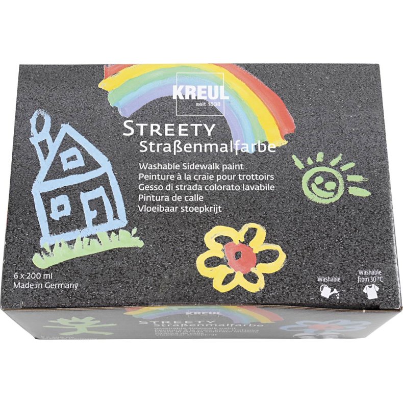 Gadekridt Maling, 6x200 ml/ 1 pk.