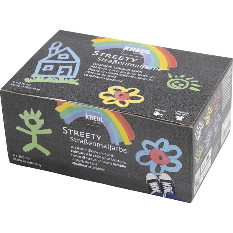 Gadekridt Maling, 6x200 ml/ 1 pk.