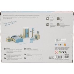 VIGA Dukkehus m&oslash;bler, sovev&aelig;relse, str. 2x2x7,5 cm, 8 dele/ 1 s&aelig;t