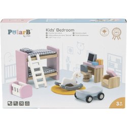 VIGA Dukkehus m&oslash;bler, b&oslash;rnev&aelig;relset, str. 2x2x7,5 cm, 8 dele/ 1 s&aelig;t