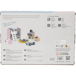 VIGA Dukkehus m&oslash;bler, b&oslash;rnev&aelig;relset, str. 2x2x7,5 cm, 8 dele/ 1 s&aelig;t