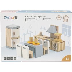 VIGA Dukkehus m&oslash;bler, k&oslash;kken, str. 2x2x7,5 cm, 9 dele/ 1 s&aelig;t