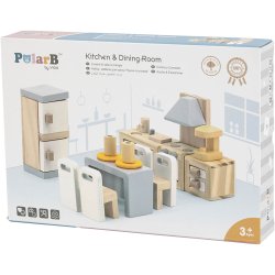 VIGA Dukkehus m&oslash;bler, k&oslash;kken, str. 2x2x7,5 cm, 9 dele/ 1 s&aelig;t