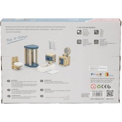 VIGA Dukkehus m&oslash;bler, badev&aelig;relse, str. 2x2x7,5 cm, 7 dele/ 1 s&aelig;t