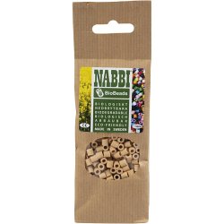 NABBI BioBeads R&oslash;rperler, str. 5x5 mm, hulstr. 2.5 mm, medium, creme, 1000 stk./ 1 pk.