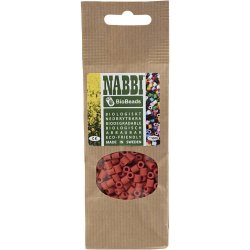 NABBI BioBeads R&oslash;rperler, str. 5x5 mm, hulstr. 2,5 mm, medium, lys r&oslash;d, 1000 stk./ 1 pk.