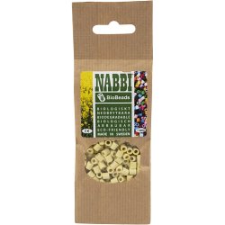 NABBI BioBeads R&oslash;rperler, str. 5x5 mm, hulstr. 2.5 mm, medium, lys gul, 1000 stk./ 1 pk.