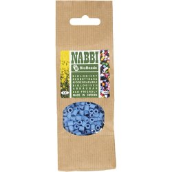 NABBI BioBeads R&oslash;rperler, str. 5x5 mm, hulstr. 2.5 mm, medium, bl&aring;, 1000 stk./ 1 pk.