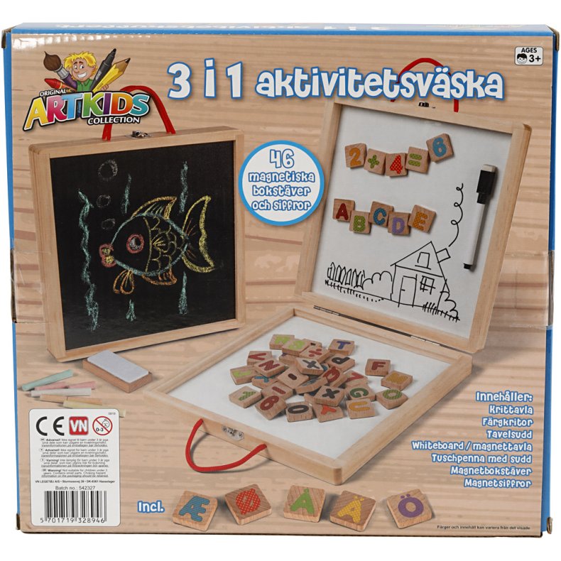 3-i-1 Aktivitetstavle, 1 pk.
