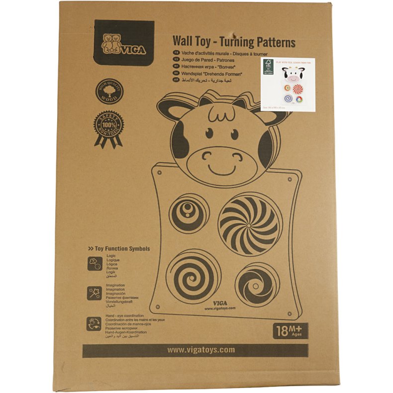 VIGA Aktivitetstavle, Ko, str. 36x55x3,5 cm, 1 stk.