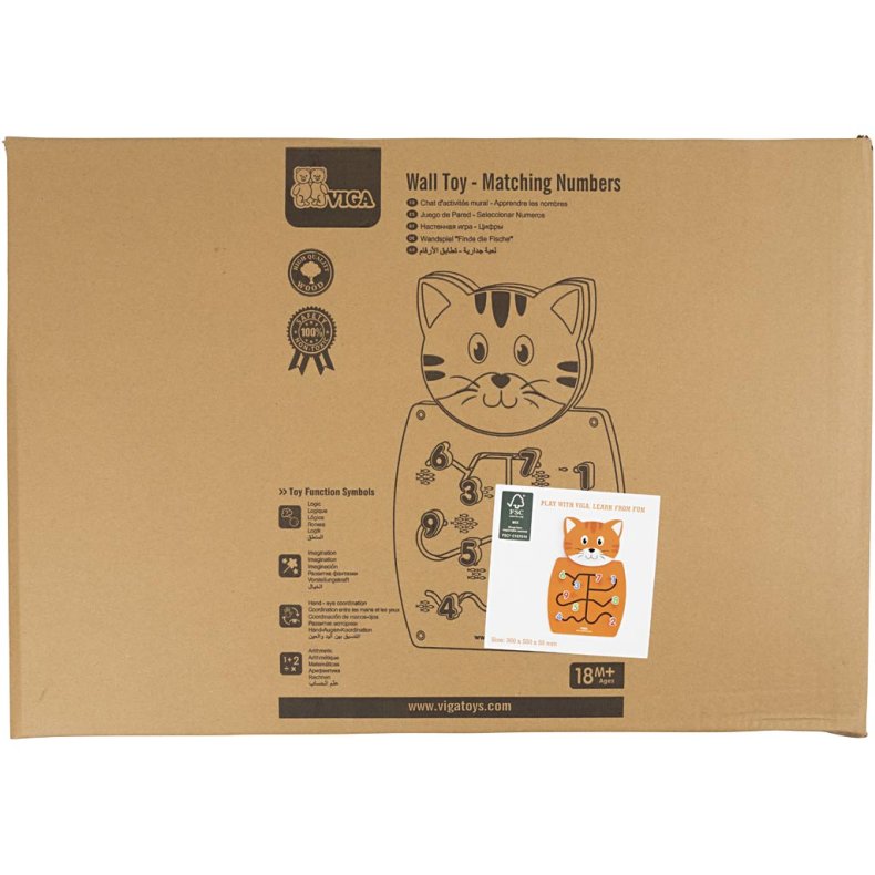 VIGA Aktivitetstavle, Kat, str. 36x55x4,5 cm, 1 stk.