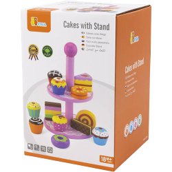 VIGA Cupcakes med Kagestativ, str. 25,5 cm, 1 s&aelig;t