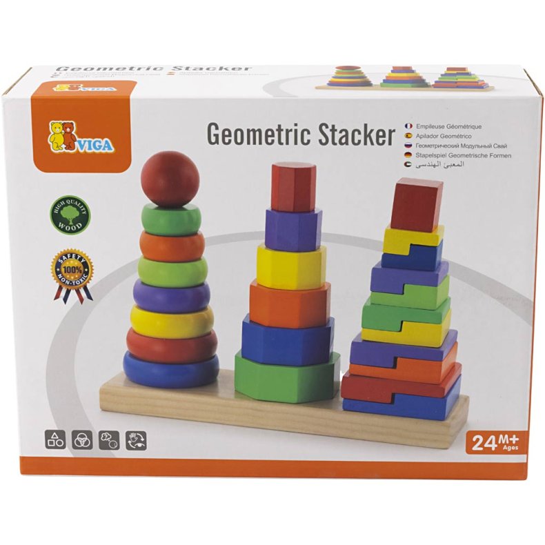 VIGA Geometrisk Stabelt&aring;rn, str. 28x21x9 cm, 1 s&aelig;t