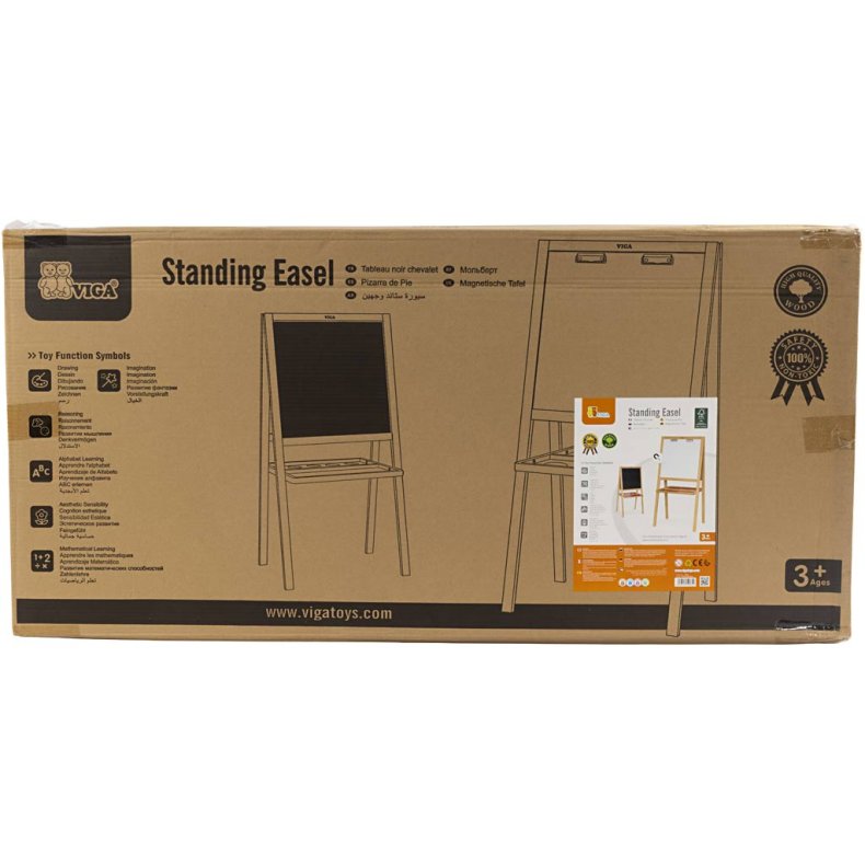 VIGA Staffeli og Tavle til B&oslash;rn, str. 125x59x48 cm, 1 stk.