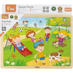 VIGA Tr&aelig;puslespil, &Aring;rstider, str. 22,5x30 cm, 4x24 brikker, 4 stk./ 1 pk.
