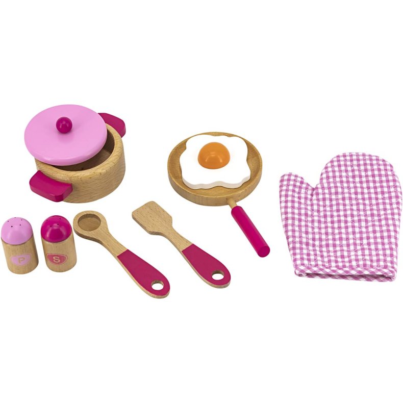 VIGA Grydes&aelig;t i Tr&aelig;, Farve kan variere, 6 dele/ 1 pk.