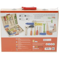 VIGA V&aelig;rkt&oslash;jskasse i Tr&aelig;, str. 24x32 cm, 12 dele/ 1 s&aelig;t