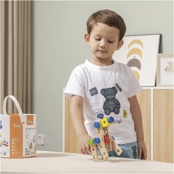 VIGA Konstruktionsklodser i Tr&aelig;, 68 dele/ 1 s&aelig;t