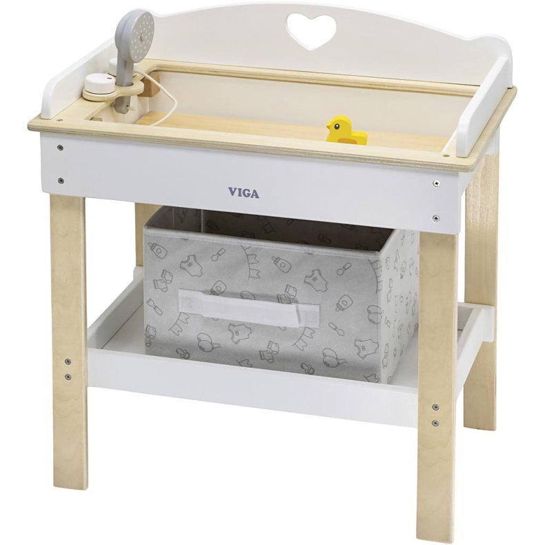 VIGA Dukkepuslebord med badekar, H: 50 cm, L: 54,5 cm, B: 30 cm, 1 stk.