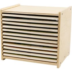 VIGA Puslespilsreol med 12 Puslespil, H: 275, L: 315 mm, B: 235 mm, str. 31x27x23 cm, 12X24 brikker, 12 dele/ 1 s&aelig;t