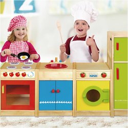 VIGA Legek&oslash;kken i Tr&aelig;, H: 54-92 cm, D: 36 cm, B: 160 cm, 4 dele/ 1 s&aelig;t