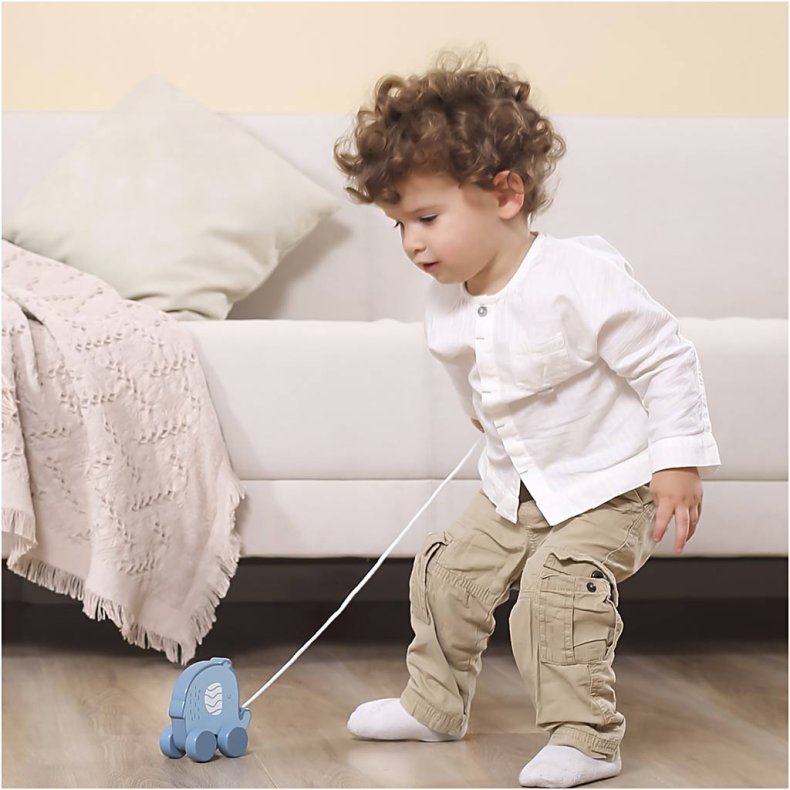 VIGA Tr&aelig;k-Elefant, str. 11 cm, bl&aring;, 1 stk.