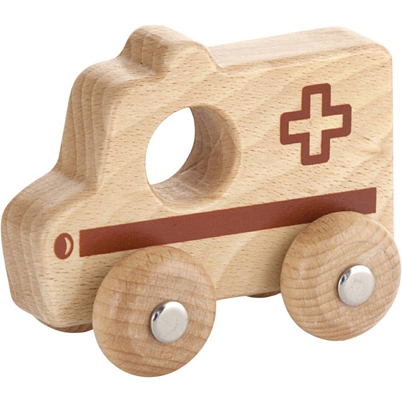 VIGA Tr&aelig;bil, Ambulance, H: 4,2 cm, L: 9 cm, B: 7,5 cm, 1 stk.