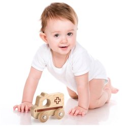 VIGA Tr&aelig;bil, Ambulance, H: 4,2 cm, L: 9 cm, B: 7,5 cm, 1 stk.