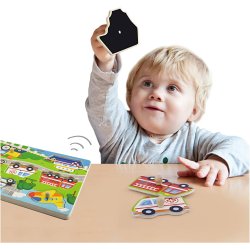 VIGA Tr&aelig;puslespil med Lyd, Transport, str. 33x22,5x3 cm, 1 stk.