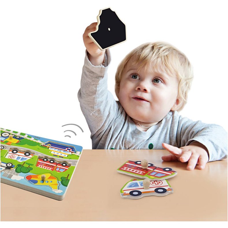 VIGA Tr&aelig;puslespil med Lyd, Transport, str. 33x22,5x3 cm, 1 stk.