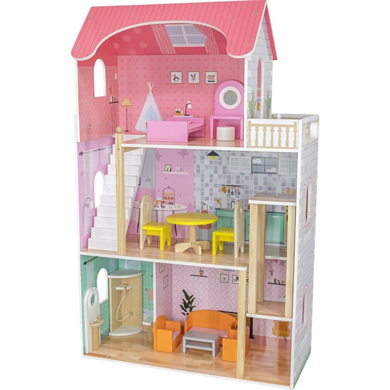 VIGA Dukkehus, str. 73x113x30 cm, 14 dele/ 1 stk.