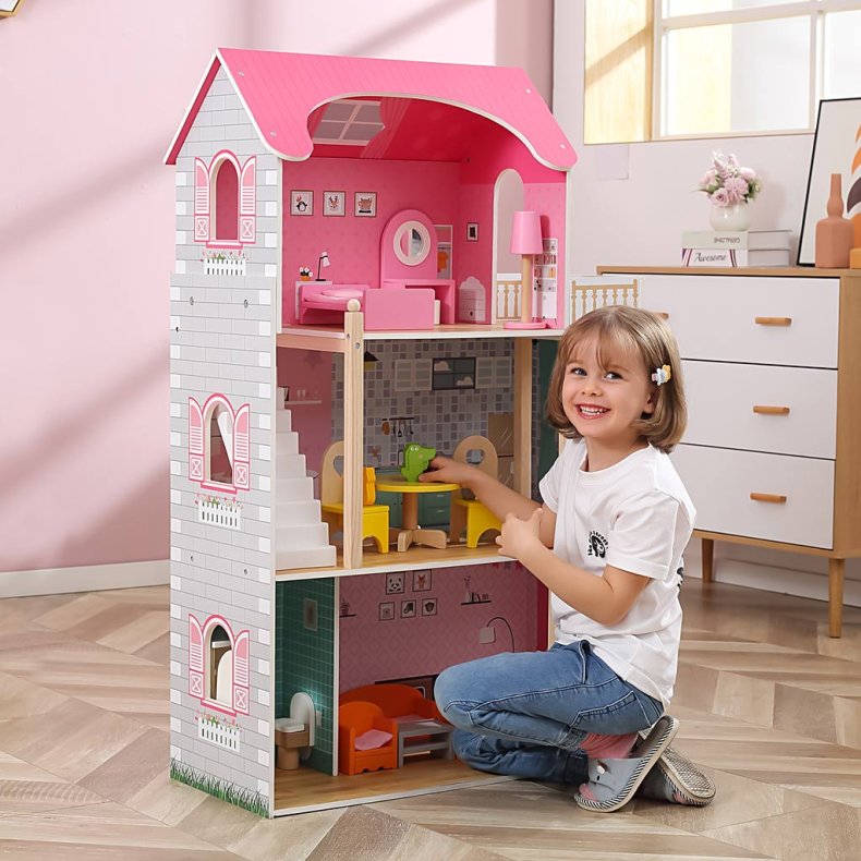 VIGA Dukkehus, str. 73x113x30 cm, 14 dele/ 1 stk.