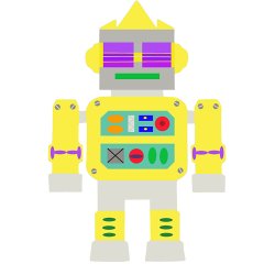 Robotter, H: 22,5-24 cm, B: 15-16 cm, 230 g, hvid, 16 stk./ 1 pk.