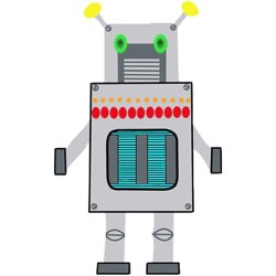 Robotter, H: 22,5-24 cm, B: 15-16 cm, 230 g, hvid, 16 stk./ 1 pk.