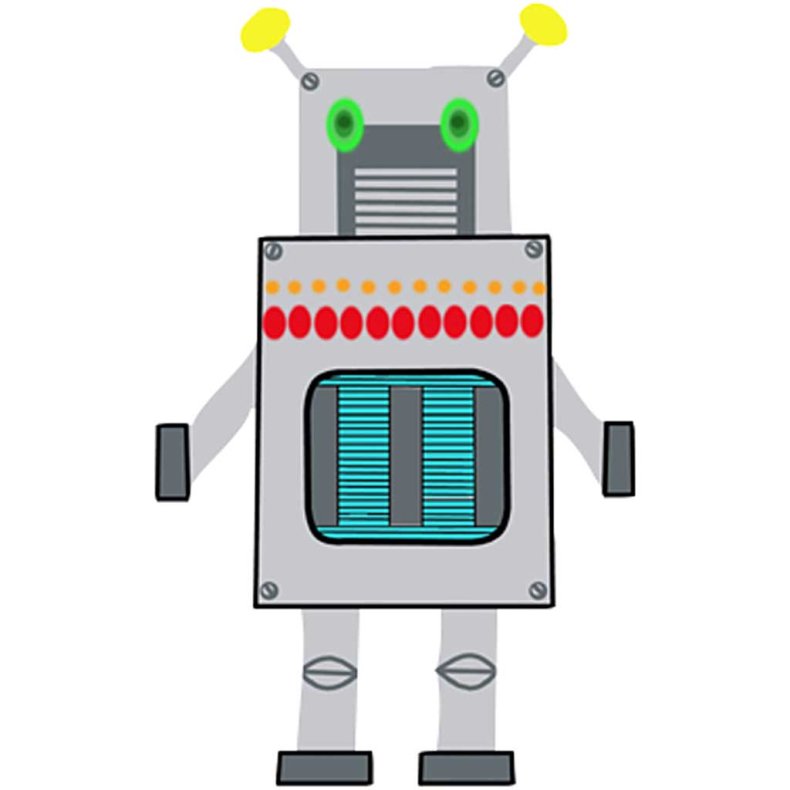 Robotter, H: 22,5-24 cm, B: 15-16 cm, 230 g, hvid, 16 stk./ 1 pk.