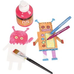 Robotter, H: 22,5-24 cm, B: 15-16 cm, 230 g, hvid, 16 stk./ 1 pk.