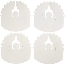 Engle, H: 10,5 cm, diam. 7 cm, 230 g, hvid, 25 stk./ 1 pk.