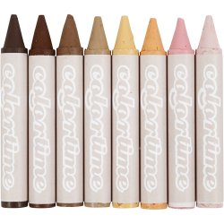 Vokskridt, L: 10 cm, diam. 15 mm, skin colours, 8 stk./ 1 pk.