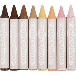 Vokskridt, L: 10 cm, diam. 15 mm, skin colours, 8 stk./ 1 pk.