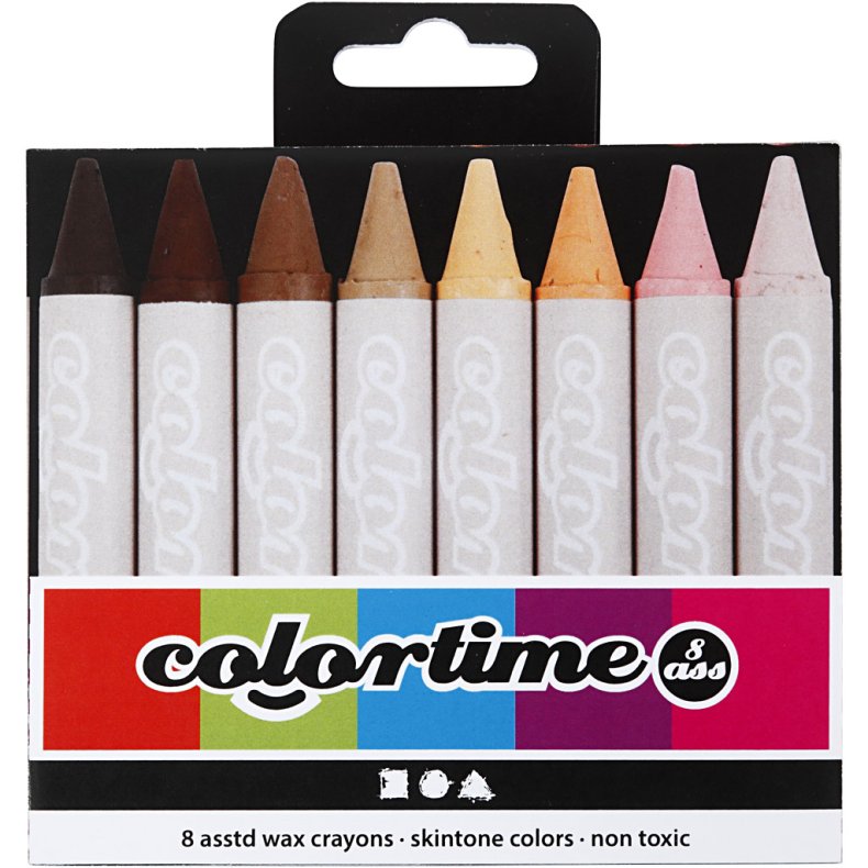 Vokskridt, L: 10 cm, diam. 15 mm, skin colours, 8 stk./ 1 pk.