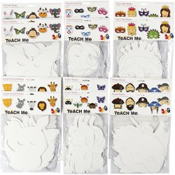 Kartonmasker, H: 15-22 cm, B: 24-25 cm, hvid, 192 stk./ 1 pk.